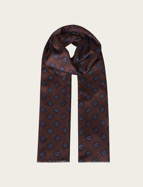 Sciarpa fantasia geometrica a rombi |Colore:Moro