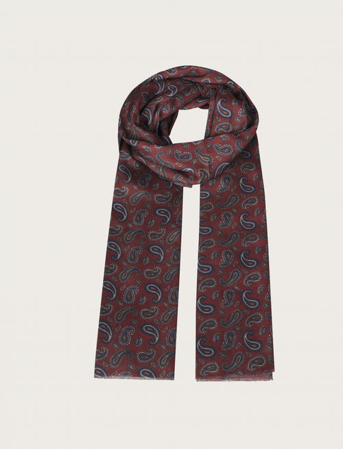 Sciarp fantasia paisley in tessuto fluido |Colore:Bordo