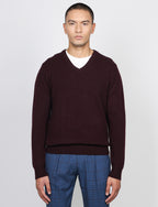 Maglia a scollo a v in lambswool |Colore:Bordo