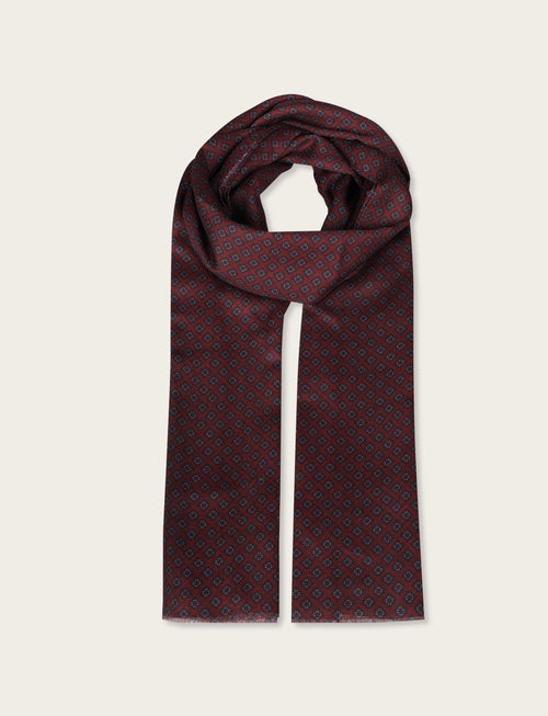 Sciarpa micro fantasia geometrica a rombi |Colore:Bordo