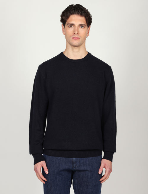 Maglia girocollo tinta unita in lana lambswool