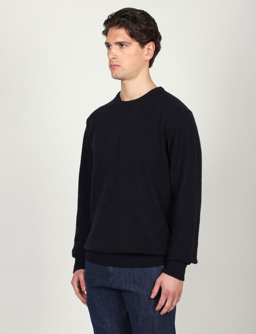 Maglia girocollo tinta unita in lana lambswool