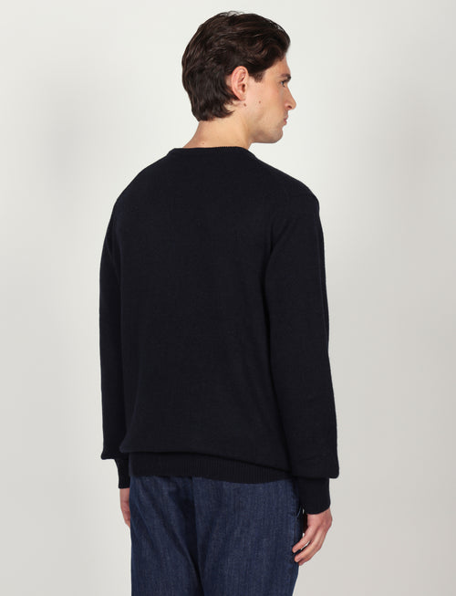 Maglia girocollo tinta unita in lana lambswool