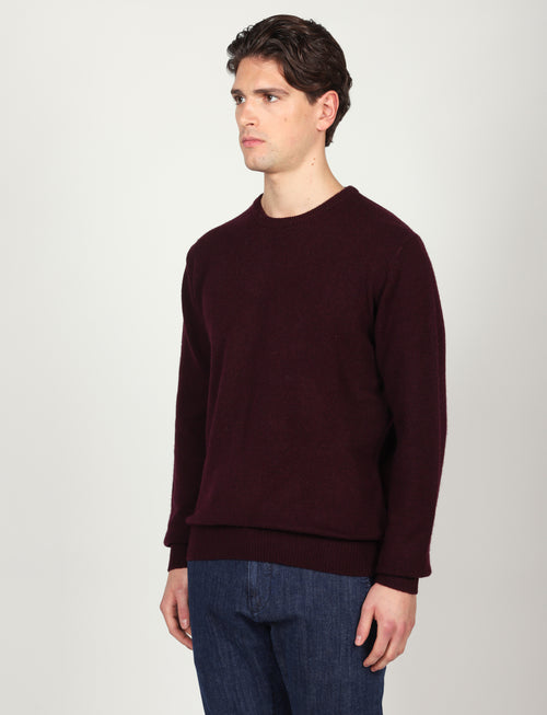 Maglia girocollo tinta unita in lana lambswool