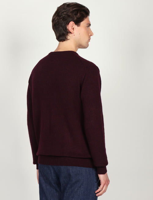 Maglia girocollo tinta unita in lana lambswool