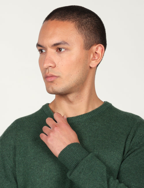 Maglia girocollo tinta unita in lana lambswool