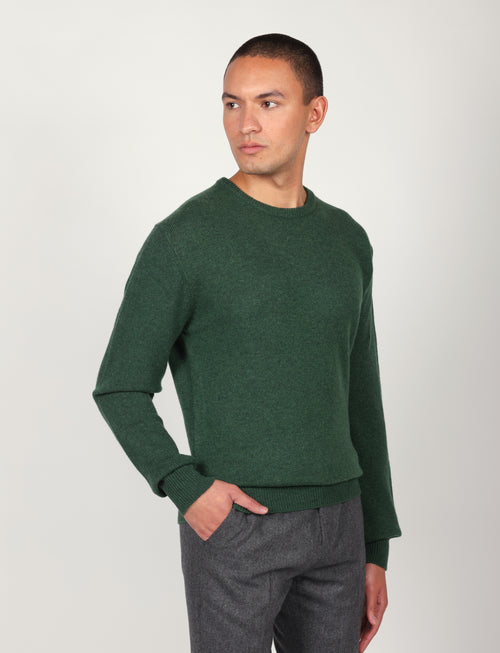 Maglia girocollo tinta unita in lana lambswool