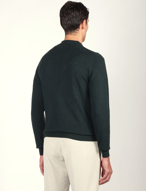 Polo in cotone e lana a maniche lunghe