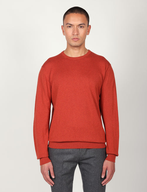 Maglia girocollo in cotone e lana