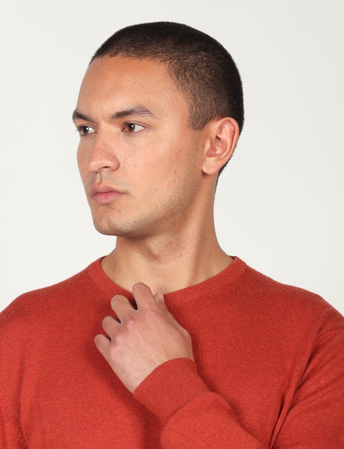 Maglia girocollo in cotone e lana