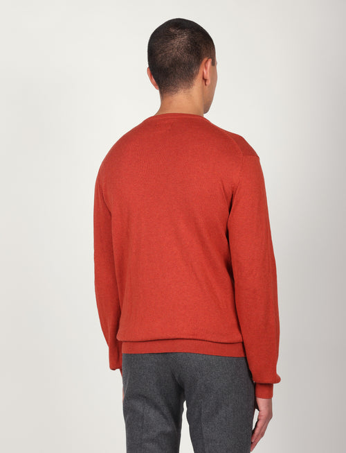 Maglia girocollo in cotone e lana