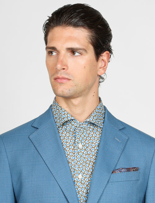 Giacca tinta unita in nido d'ape