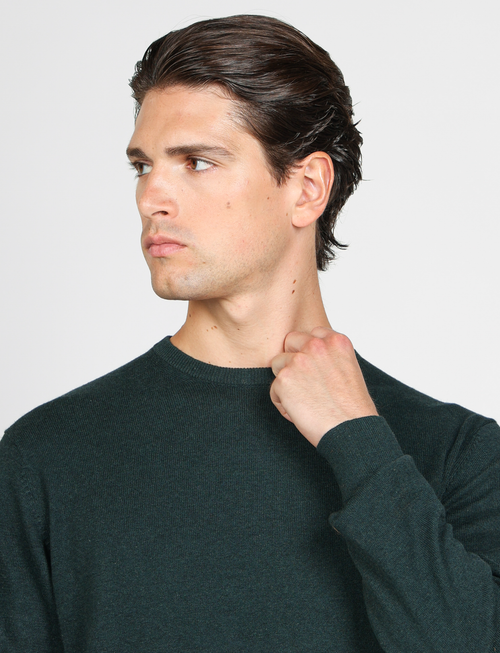 Maglia girocollo in cotone e lana