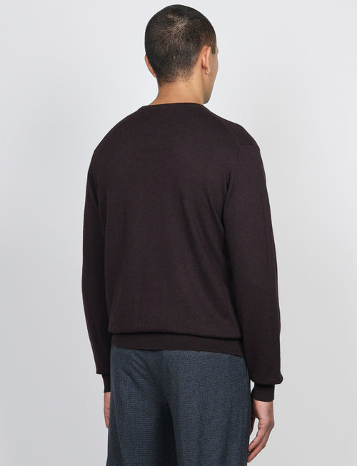 Maglia girocollo in cotone e lana