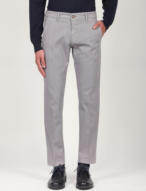 Pantaloni in twill di cotone |Colore:Grigio medio