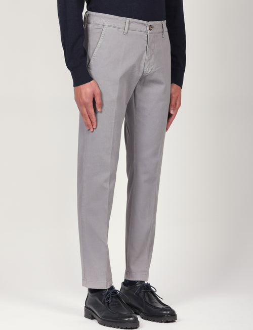 Pantaloni in twill di cotone |Colore:Grigio medio