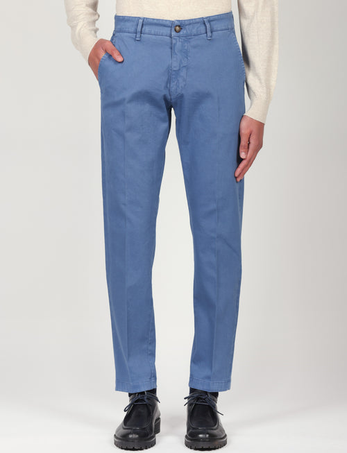 Pantaloni in twill di cotone |Colore:Avio