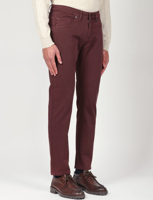 Pantaloni cinque tasche in twill Luigi Fusaro