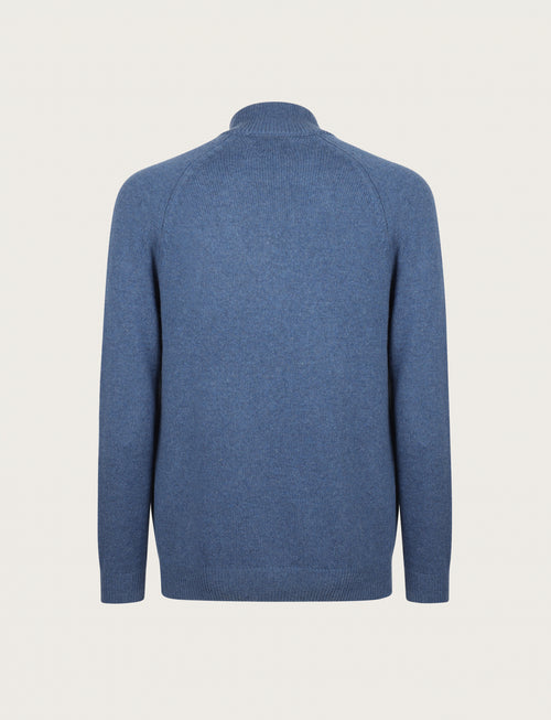 Cardigan full zip in lambswool |Colore:Azzurro