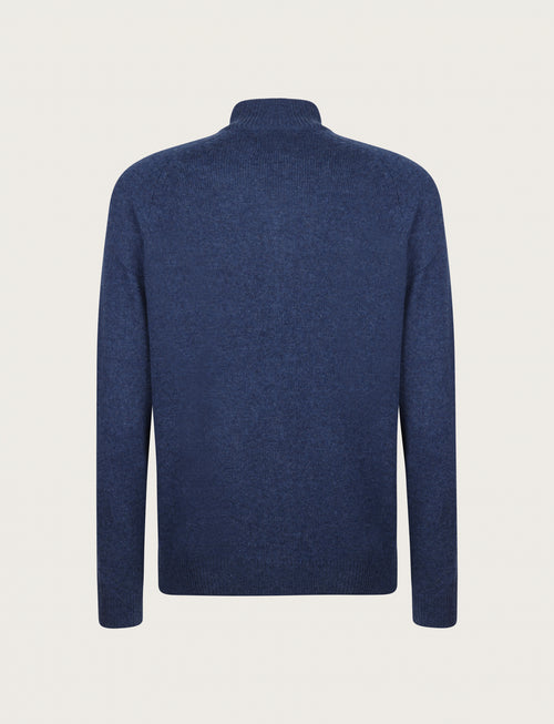 Cardigan full zip in lambswool |Colore:Bluette