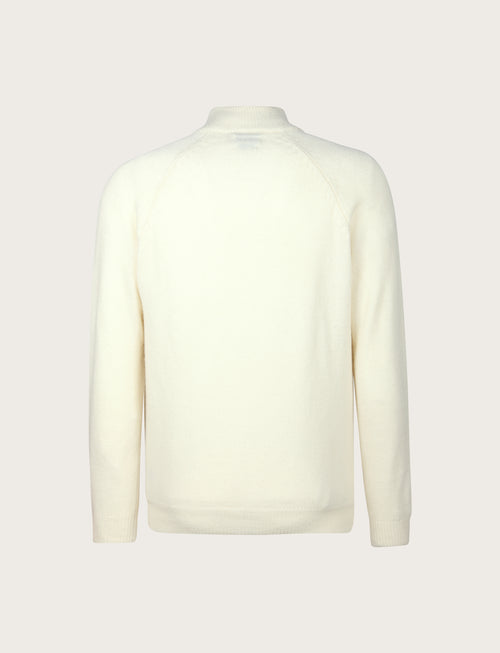 Cardigan full zip in lambswool |Colore:Panna