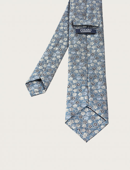 Cravatta in seta fantasia floreale