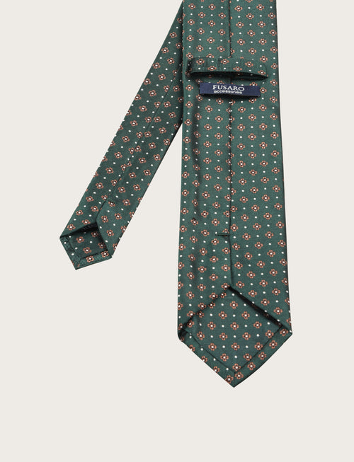 Cravatta in seta con micro fantasia geometrica