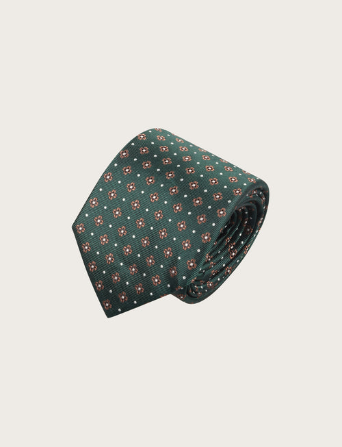 Cravatta in seta con micro fantasia geometrica