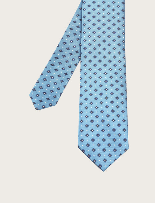 Cravatta in seta con micro fantasia geometrica
