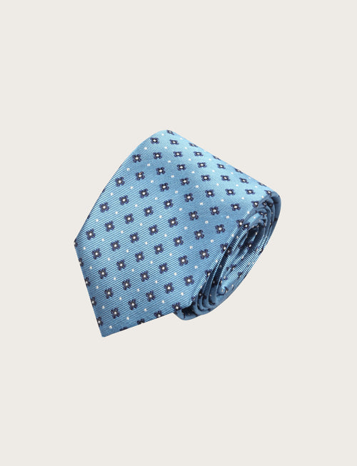 Cravatta in seta con micro fantasia geometrica