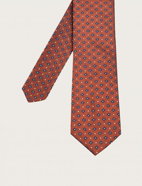 Cravatta in seta con micro fantasia geometrica