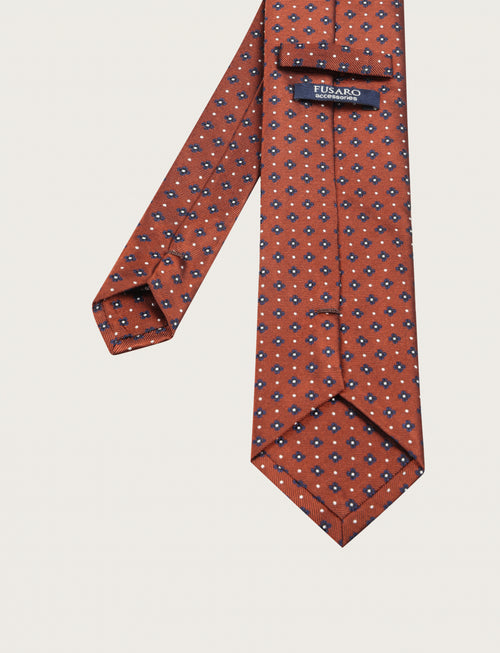 Cravatta in seta con micro fantasia geometrica
