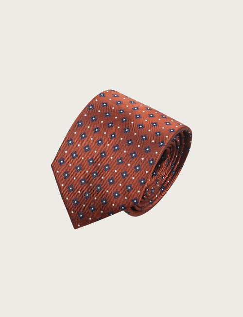 Cravatta in seta con micro fantasia geometrica