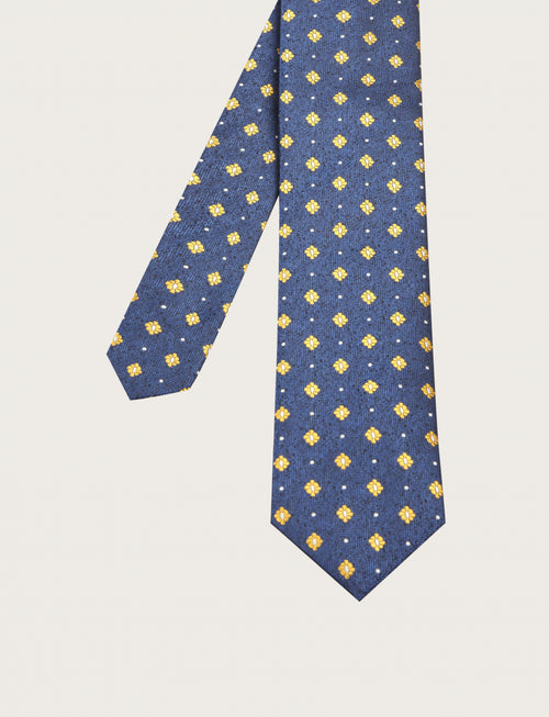 Cravatta in seta fantasia geometrica a micro motivo