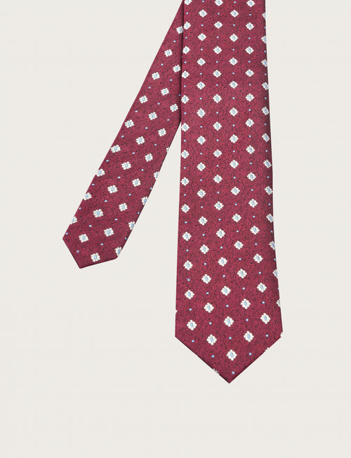 Cravatta in seta fantasia geometrica a micro motivo