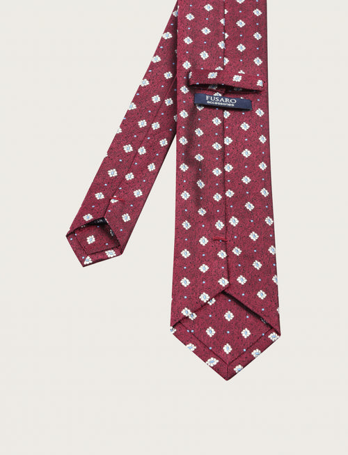 Cravatta in seta fantasia geometrica a micro motivo
