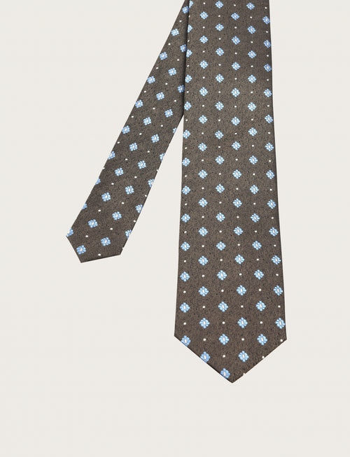 Cravatta in seta fantasia geometrica a micro motivo
