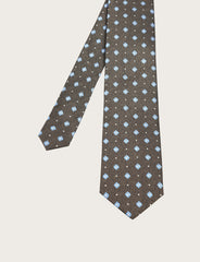 Cravatta in seta fantasia geometrica a micro motivo