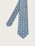 Cravatta in seta con disegno geometrico a fiori