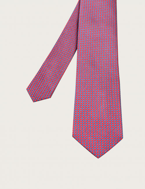 Cravatta in seta con micro fantasia a triangoli