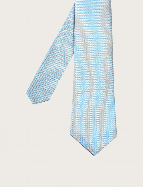Cravatta in seta con micro fantasia a triangoli