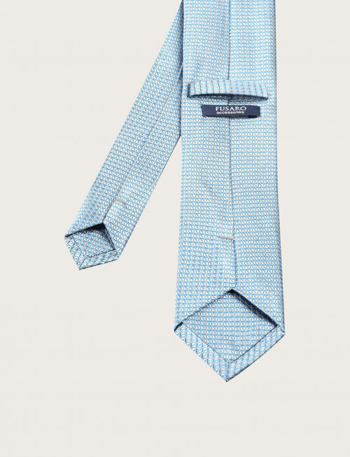 Cravatta in seta con micro fantasia a triangoli