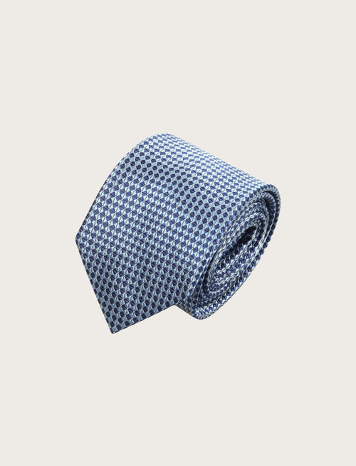 Cravatta in seta con micro fantasia a triangoli