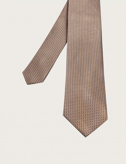 Cravatta in seta fantasia geometrica nido d'ape