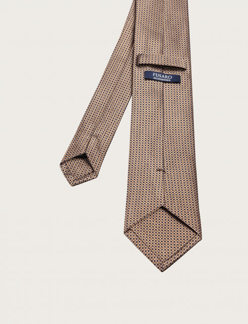 Cravatta in seta fantasia geometrica nido d'ape
