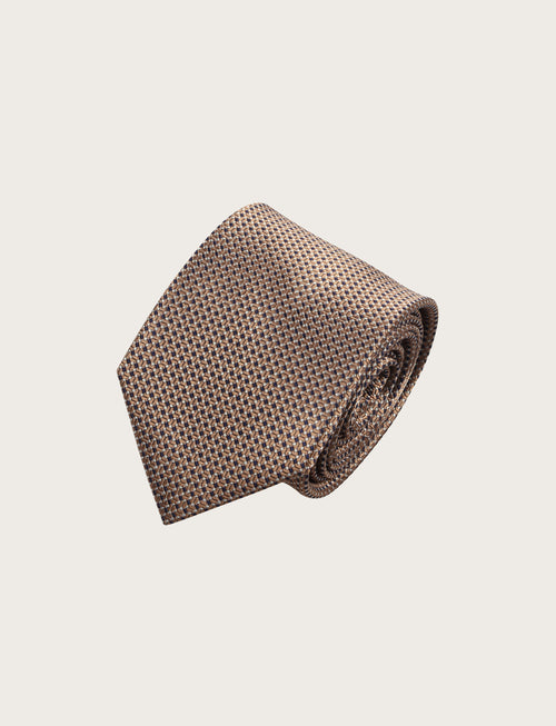 Cravatta in seta fantasia geometrica nido d'ape