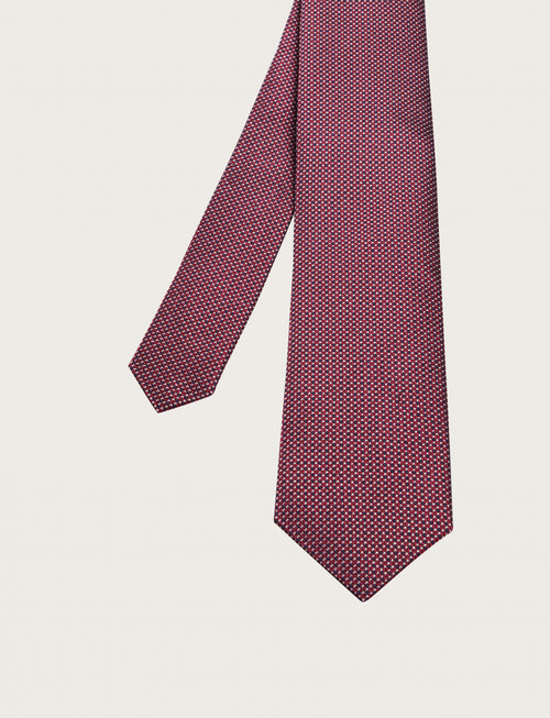 Cravatta in seta fantasia geometrica nido d'ape