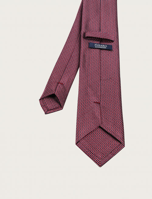 Cravatta in seta fantasia geometrica nido d'ape