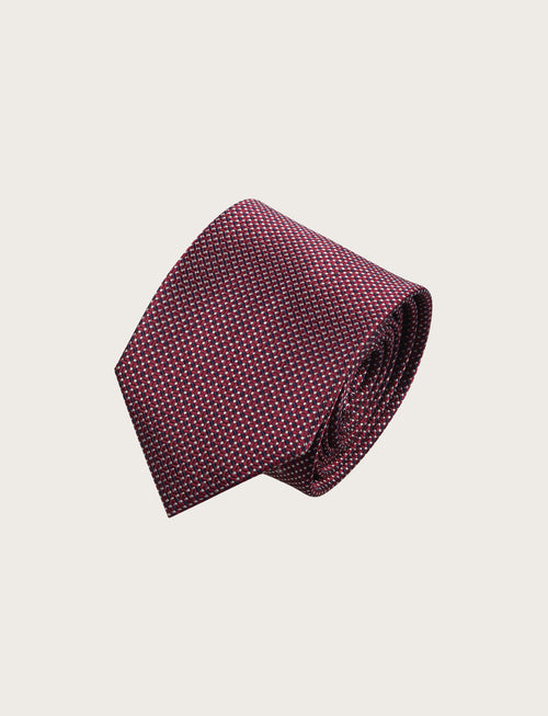 Cravatta in seta fantasia geometrica nido d'ape