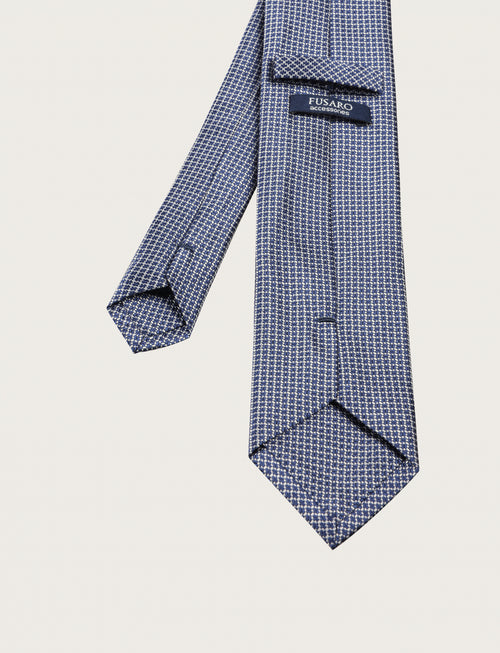 Cravatta in seta fantasia geometrica nido d'ape